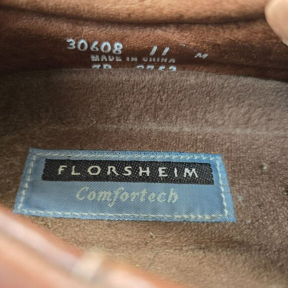 Florsheim Mens Brown Leather Oxford Shoes Size 11 M Comfortech CM2076 - Picture 6 of 8